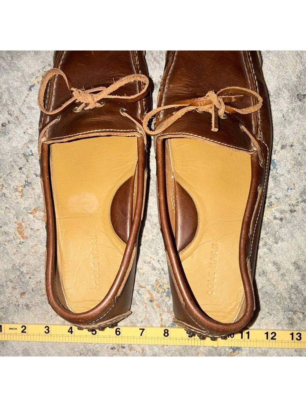 Cole Haan Brown Leather Lace-Up Driving Moccasins Men's US 10.5 D MPN 13215